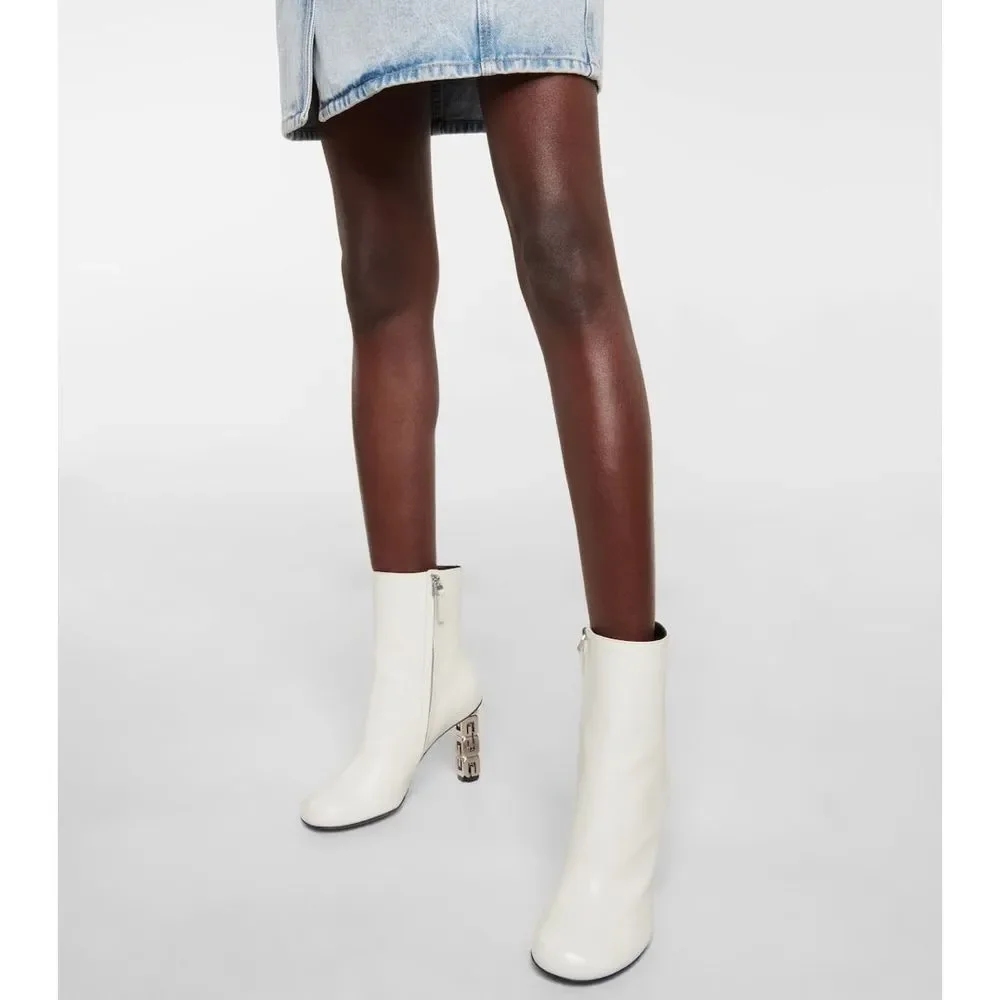 GIVENCHY White G Cube Ankle Boots $1250 - Picture 4 of 12